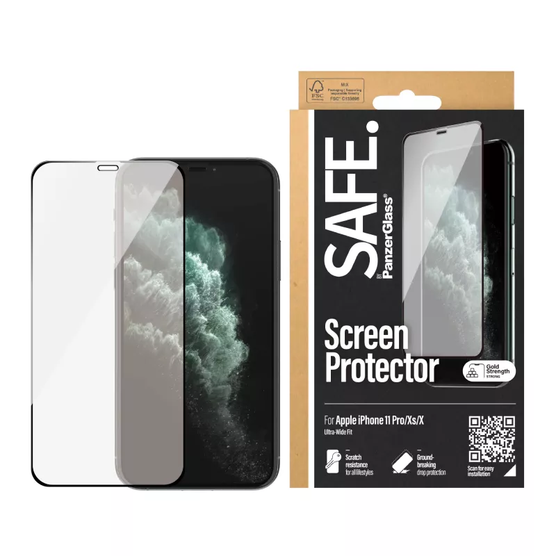 PanzerGlass SAFE. by ® ochrana displeja iPhone X | Xs | 11 Pro | Edge-to-Edge