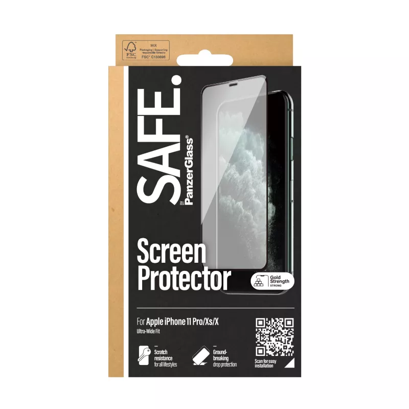 PanzerGlass SAFE. by ® ochrana displeja iPhone X | Xs | 11 Pro | Edge-to-Edge