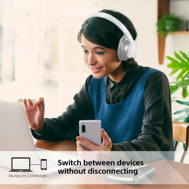 Sony WH-CH720 headset káblový aj bezdrôtový cez hlavu hovory/hudba USB Type-C Bluetooth biely
