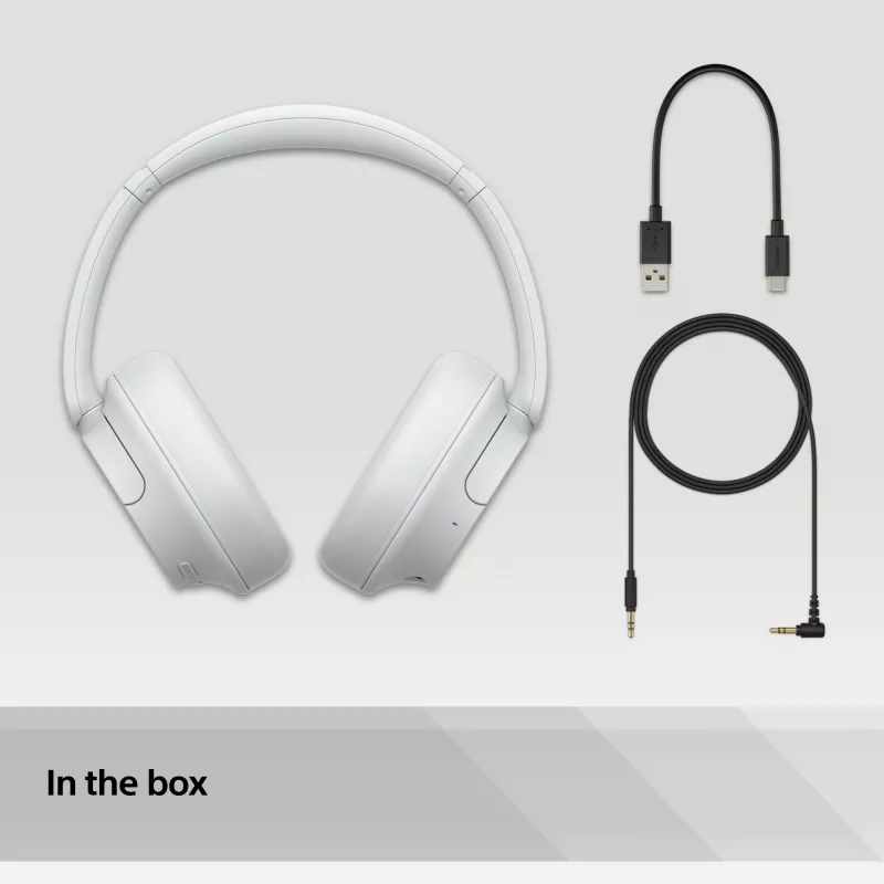 Sony WH-CH720 headset káblový aj bezdrôtový cez hlavu hovory/hudba USB Type-C Bluetooth biely