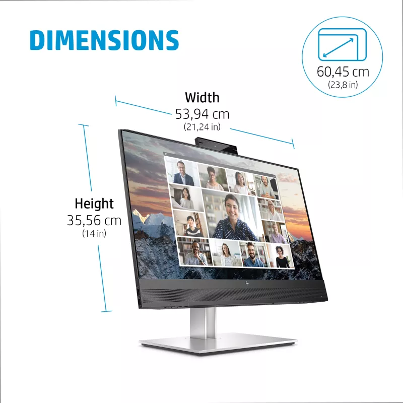 HP E24m G4 počítačový monitor 60,5 cm (23,8 palca) 1920 x 1080 pixelov Full HD čierny, strieborný