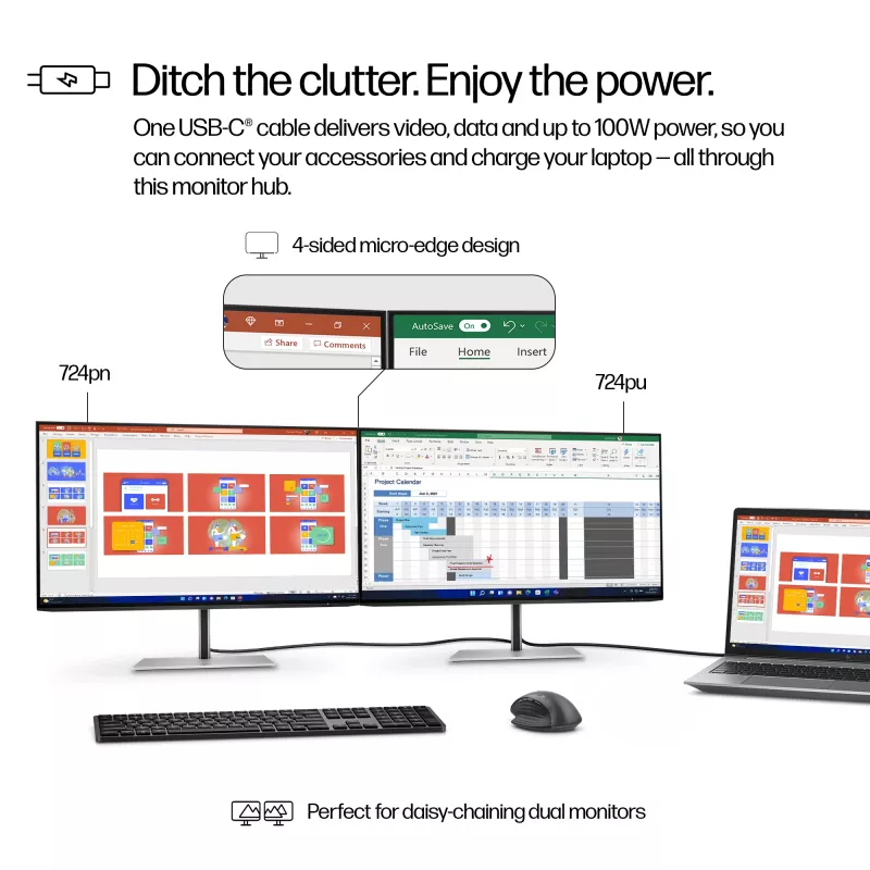 HP Series 7 Pro 61 cm (24 palcov) WUXGA USB-C monitor – 724pu bez PVC