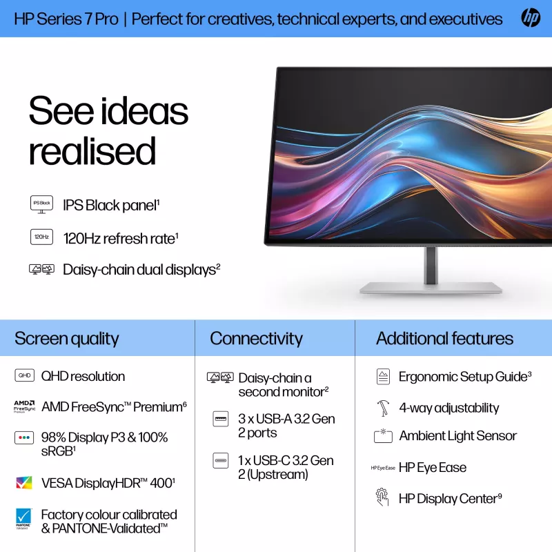 Monitor HP Series 7 Pro 27 palcov QHD displej Quad HD 2560 x 1440