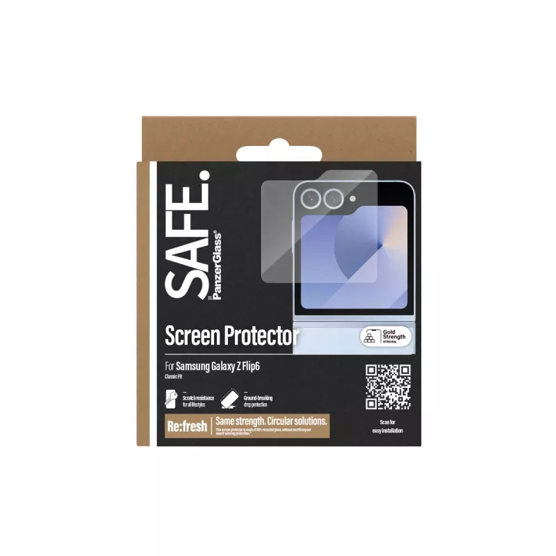 PanzerGlass SAFE. by ® ochrana displeja Samsung Galaxy Z Flip6 | Classic Fit