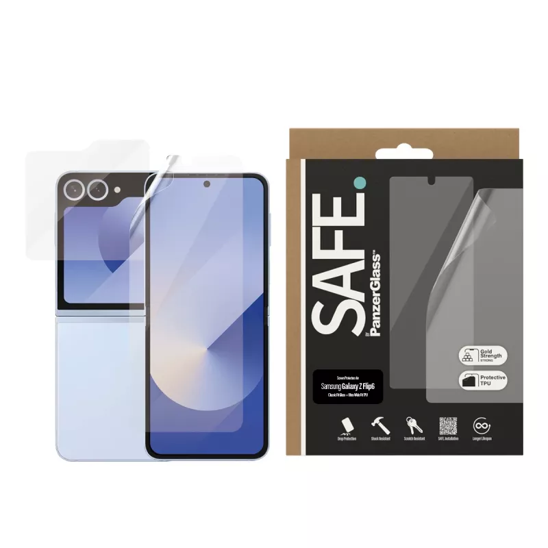 PanzerGlass SAFE. by ® ochrana displeja Samsung Galaxy Z Flip6 | sklo & fólia