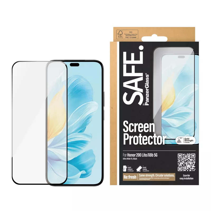 PanzerGlass SAFE. by ® ochrana displeja Honor 200 Lite | X8b 5G | Ultra-Wide Fit