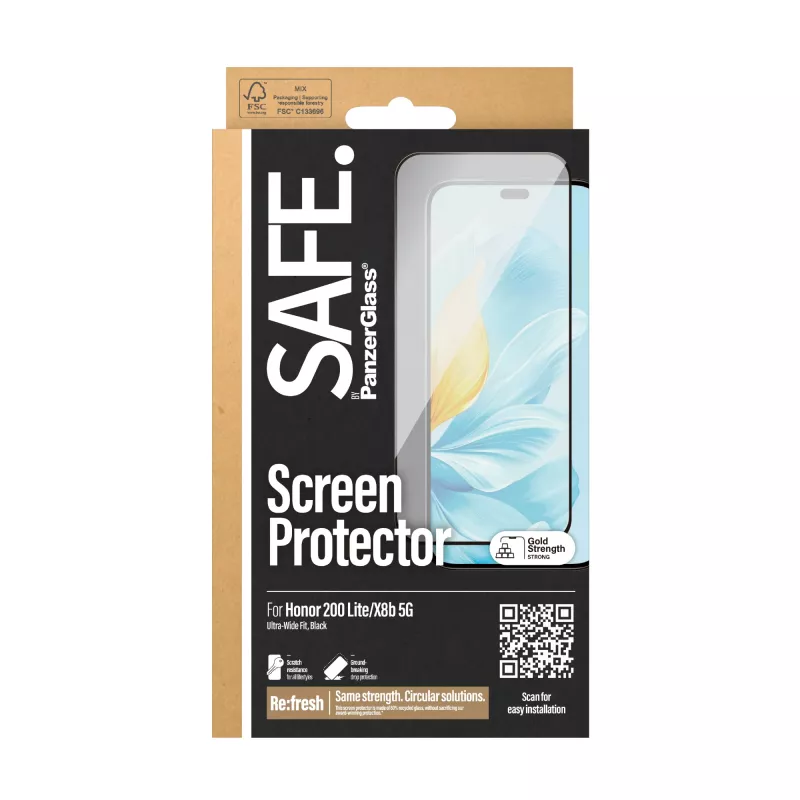 PanzerGlass SAFE. by ® ochrana displeja Honor 200 Lite | X8b 5G | Ultra-Wide Fit