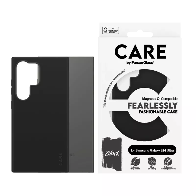 PanzerGlass CARE™ by ® puzdro čierne s čiernou Qi kompatibilné Samsung Galaxy S24 Ultra