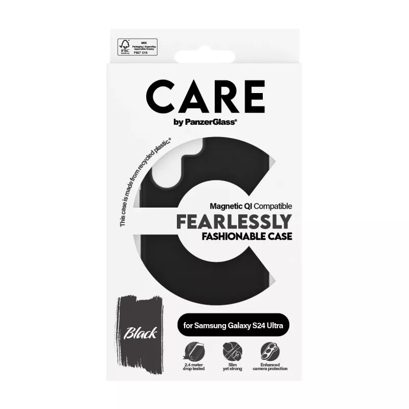 PanzerGlass CARE™ by ® puzdro čierne s čiernou Qi kompatibilné Samsung Galaxy S24 Ultra