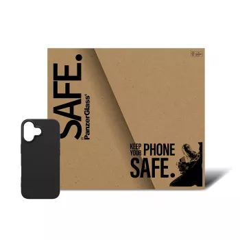 TPU puzdro PanzerGlass SAFE. pre iPhone 17 — čierne, ochranné puzdro tlmiacе nárazy