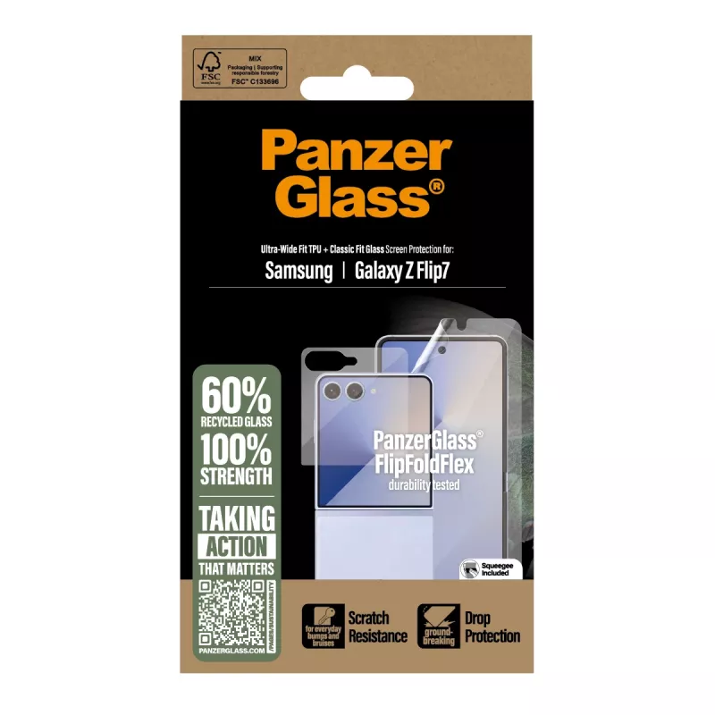 PanzerGlass ochranná sada FlipFoldFlex 2-in-1 Classic Fit sklo + Ultra-Wide TPU fólia pre Samsung
