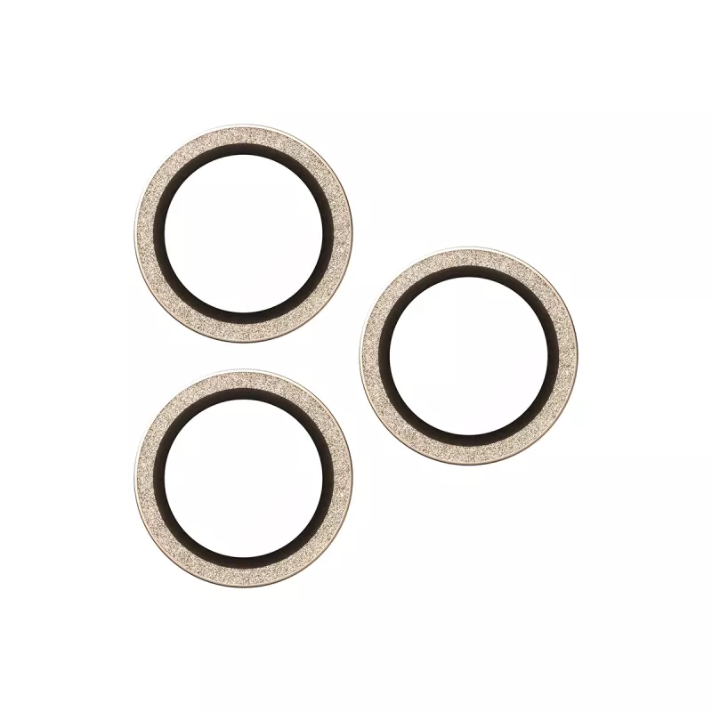 PanzerGlass® Hoops® ochrana objektívu kamery glitre zlatá iPhone 17 Pro | iPhone 17 Pro Max | iPhone 16 Pro | 16 Pro Max