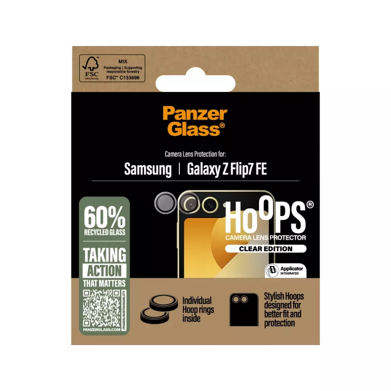 PanzerGlass® Hoops® ochrana objektívu kamery transparentná Samsung Galaxy Z Flip7 FE
