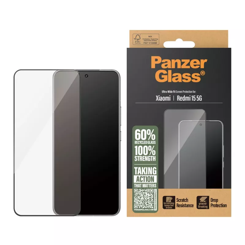 PanzerGlass ® ochranná fólia displeja Xiaomi Redmi 15 5G | Ultra-Wide Fit