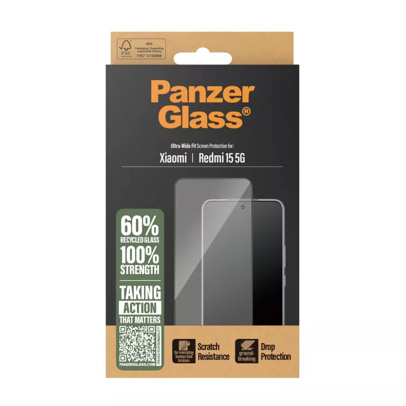 PanzerGlass ® ochranná fólia displeja Xiaomi Redmi 15 5G | Ultra-Wide Fit