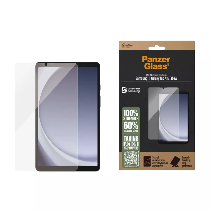 PanzerGlass® ochrana displeja Samsung Galaxy Tab A11 | Tab A9 | Ultra-Wide Fit