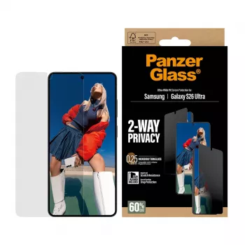 Ochrana displeja PanzerGlass 2-Way Privacy pre Samsung Galaxy S26 Ultra — PET filter súkromia, EasyAligner, 1 kus
