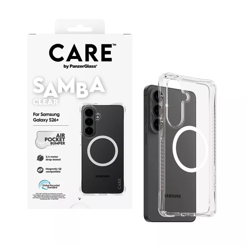 PanzerGlass CARE™ by ® Samba puzdro transparentné s biele Qi Samsung Galaxy S26+