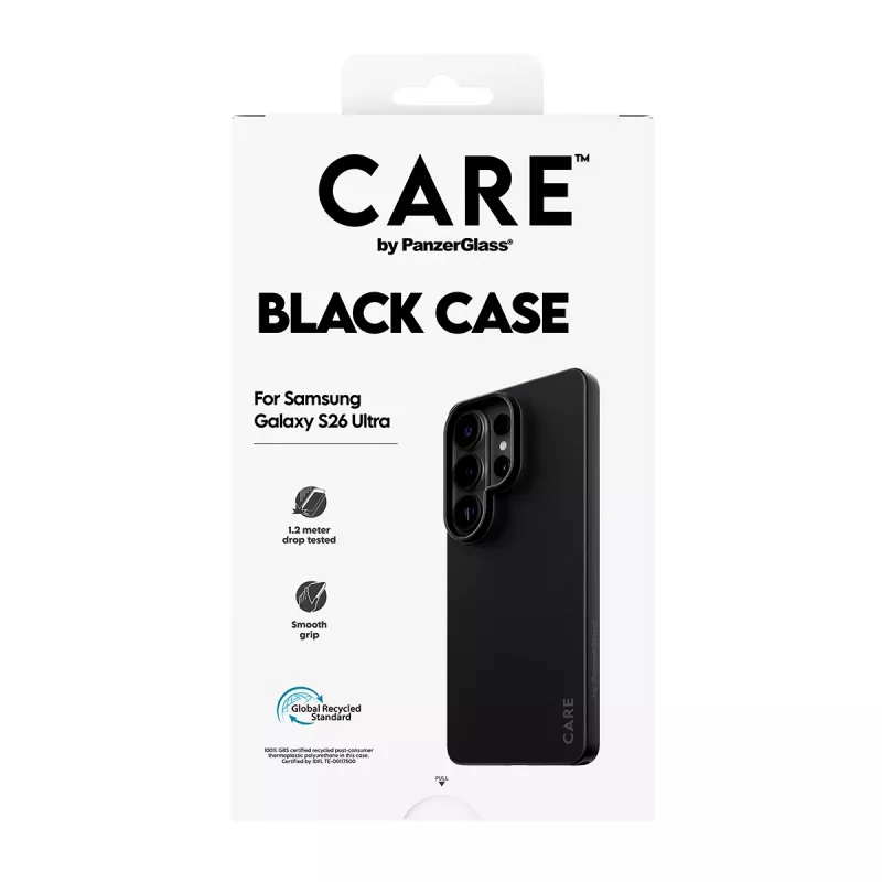 TPU puzdro PanzerGlass CARE™ pre Samsung Galaxy S26 Ultra — čierne