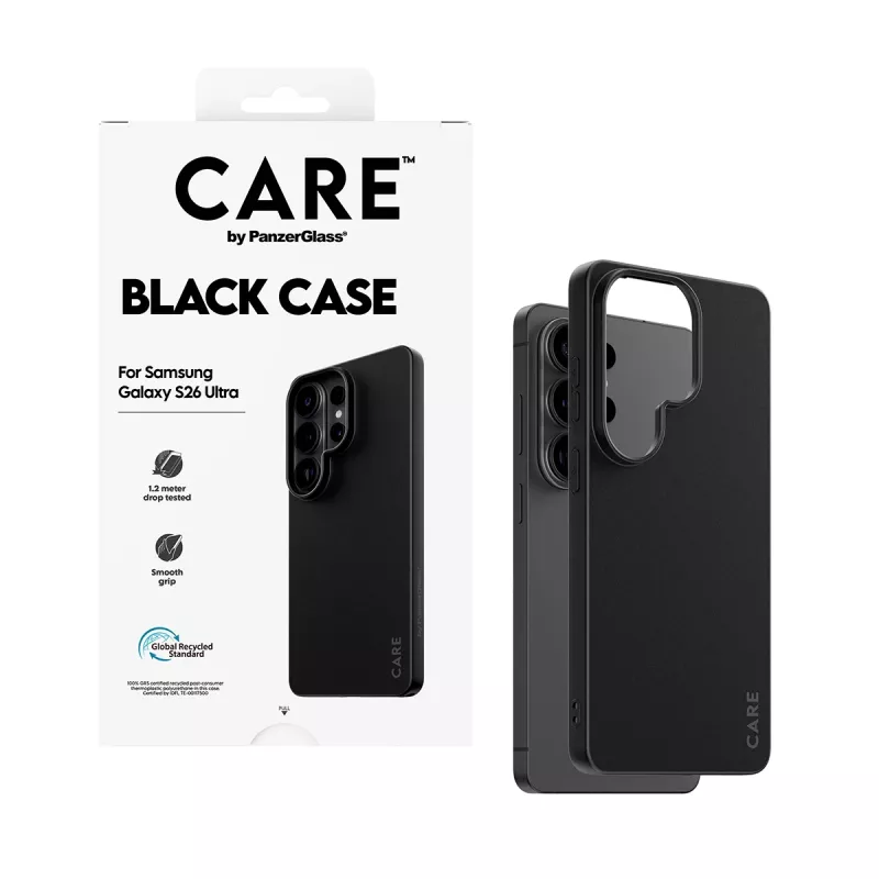 TPU puzdro PanzerGlass CARE™ pre Samsung Galaxy S26 Ultra — čierne