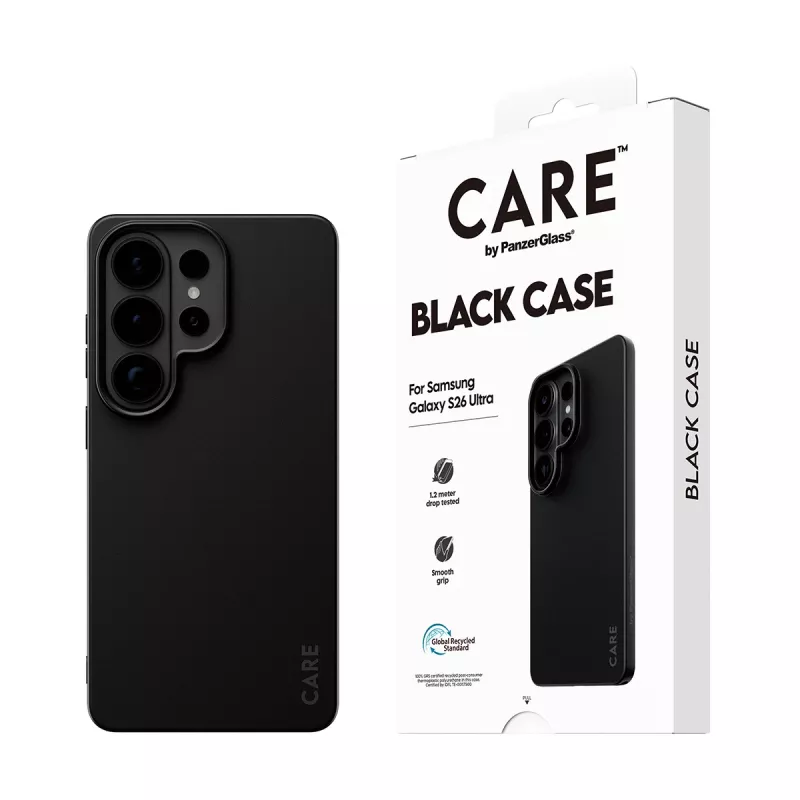 TPU puzdro PanzerGlass CARE™ pre Samsung Galaxy S26 Ultra — čierne