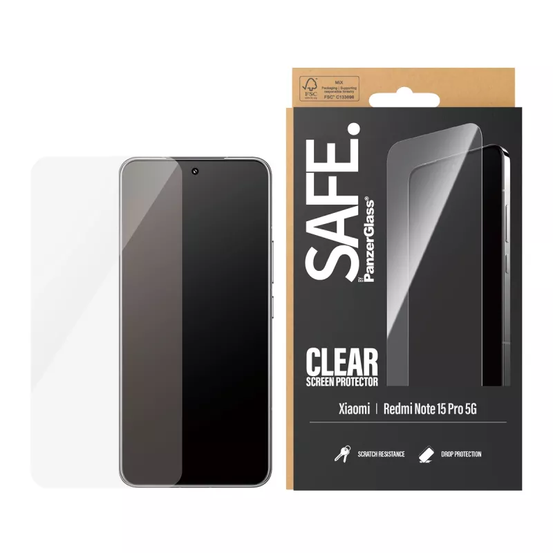 PanzerGlass SAFE. by ® ochrana displeja Xiaomi Redmi Note 15 Pro 5G | Ultra-Wide Fit