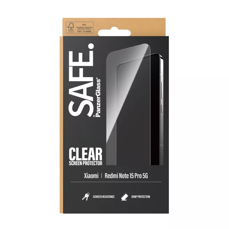 PanzerGlass SAFE. by ® ochrana displeja Xiaomi Redmi Note 15 Pro 5G | Ultra-Wide Fit
