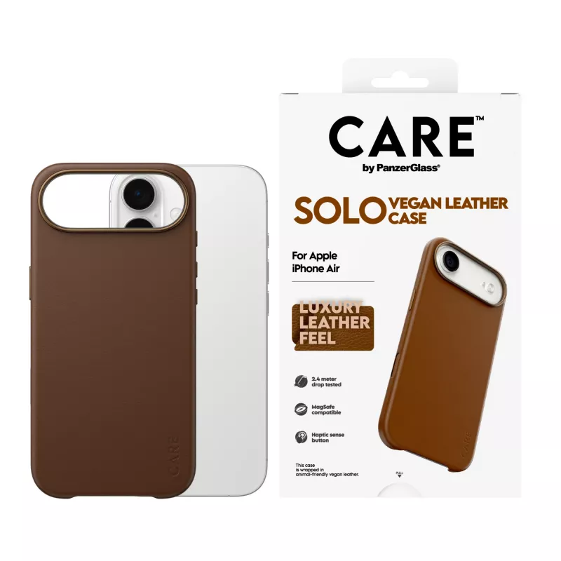 PanzerGlass CARE Solo Case pre Apple iPhone Air, hnedé, puzdro