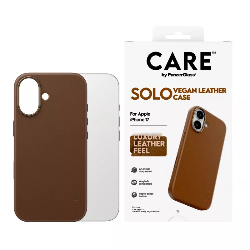 Ochranné puzdro PanzerGlass CARE Solo pre iPhone 17, hnedé