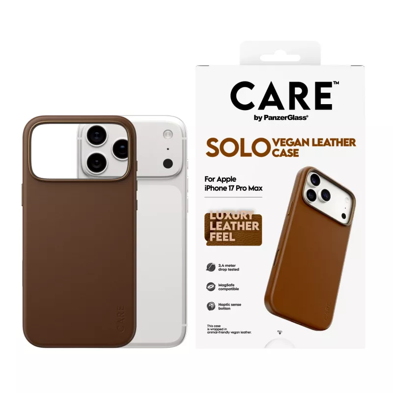 Puzdro na telefón PanzerGlass CARE Solo Case hnedé pre Apple iPhone 17 Pro Max, puzdro, hnedé
