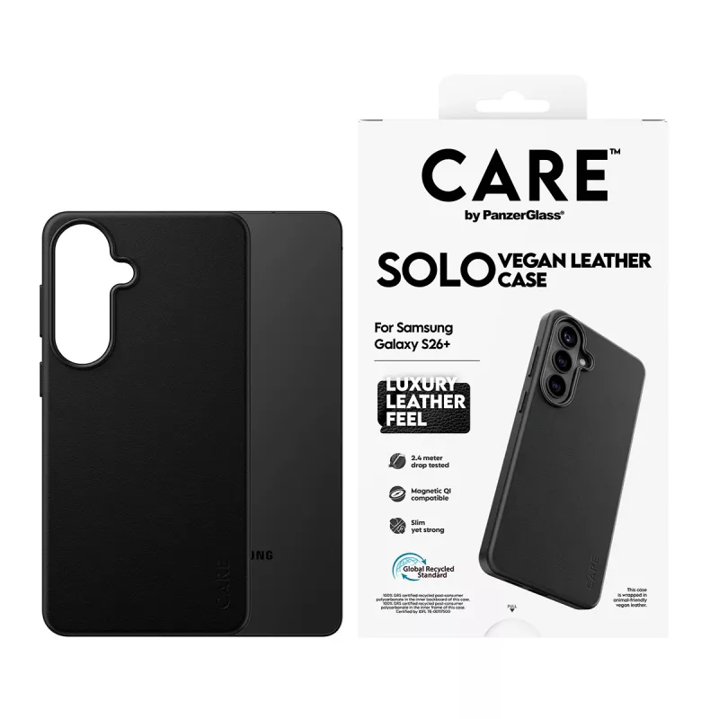 Ochranné puzdro PanzerGlass CARE Solo Case pre Samsung Galaxy S26+ – čierne, kompatibilné s Galaxy S26+