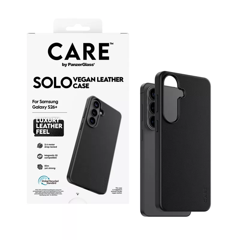 Ochranné puzdro PanzerGlass CARE Solo Case pre Samsung Galaxy S26+ – čierne, kompatibilné s Galaxy S26+