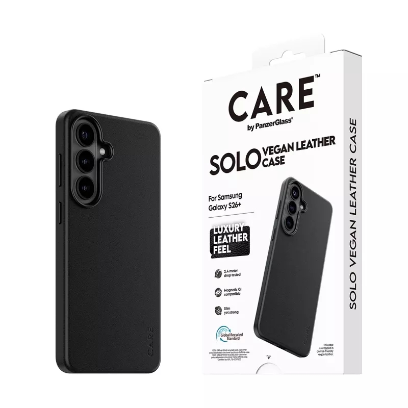 Ochranné puzdro PanzerGlass CARE Solo Case pre Samsung Galaxy S26+ – čierne, kompatibilné s Galaxy S26+