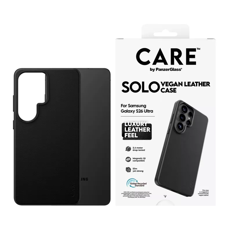 PanzerGlass CARE Solo puzdro pre Samsung Galaxy S26 Ultra, čierne, kompatibilné s Qi