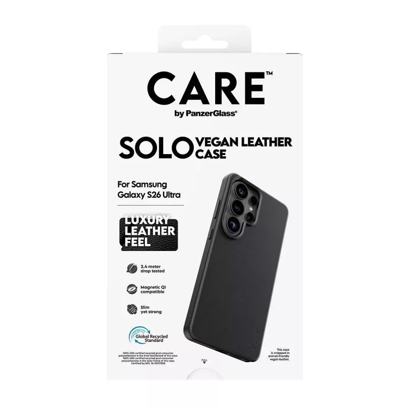 PanzerGlass CARE Solo puzdro pre Samsung Galaxy S26 Ultra, čierne, kompatibilné s Qi