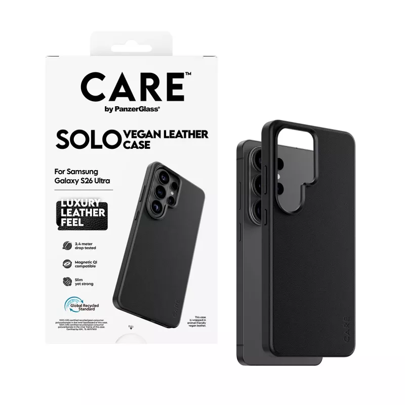 PanzerGlass CARE Solo puzdro pre Samsung Galaxy S26 Ultra, čierne, kompatibilné s Qi