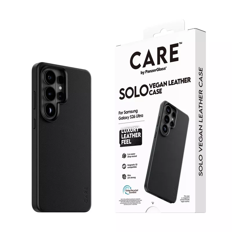 PanzerGlass CARE Solo puzdro pre Samsung Galaxy S26 Ultra, čierne, kompatibilné s Qi