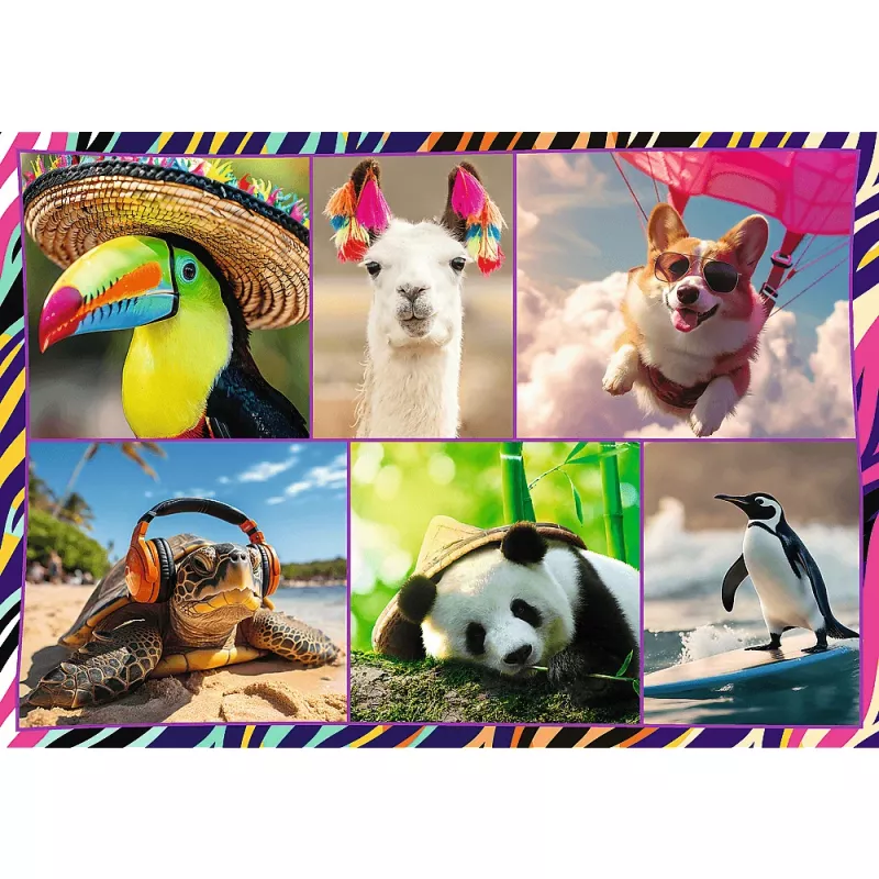 Puzzle TREFL Funny — 4 x 250 dielov, tematická sada pre deti