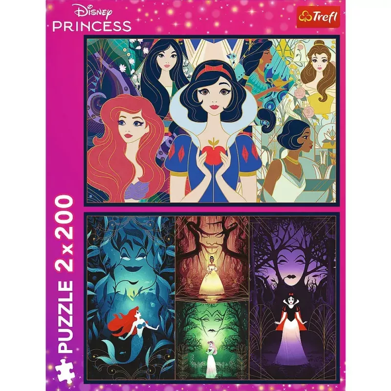 Puzzle TREFL Puzzle 2x200 dielov Disney Princess – 2 puzzle, každé 200 dielov