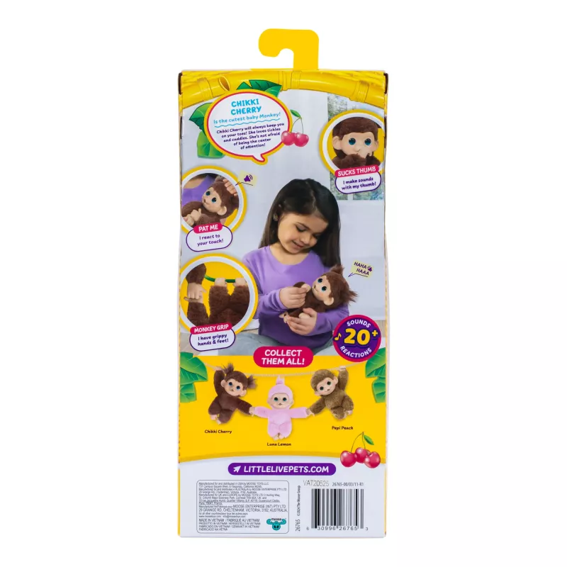 Moose Toys Little Live Pets My Baby Monkey 'Chikki Cherry', chlapec/dievča, 2 rok(ov), so zvukom