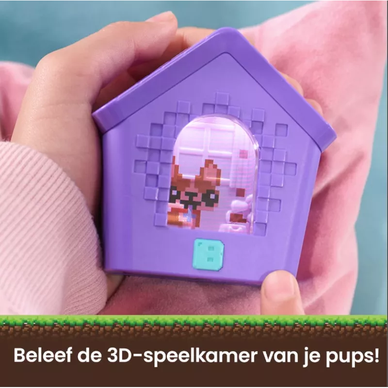 Bitzee, interaktívna hračka psí domček s 15 šteniatkami vo vnútri, 3D herná izba, reaguje na dotyk, digitálna hračka domáceho maznáčika pre dievčatá a chlapcov od 5 rokov