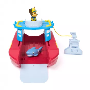 PAW Patrol Sea Patroller vozidlo s Chase a žraločou figúrkou, 2 režimy hliadky, detská hračka pre chlapcov a dievčatá od 3 rokov
