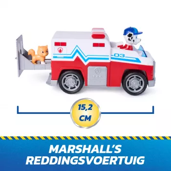 PAW Patrol: Search & Rescue, Marshall Rescue Responder vozidlo s 2 figúrkami, hračkový kamión s naťahovacou akciou, hračka pre chlapcov & dievčatá od 3 rokov