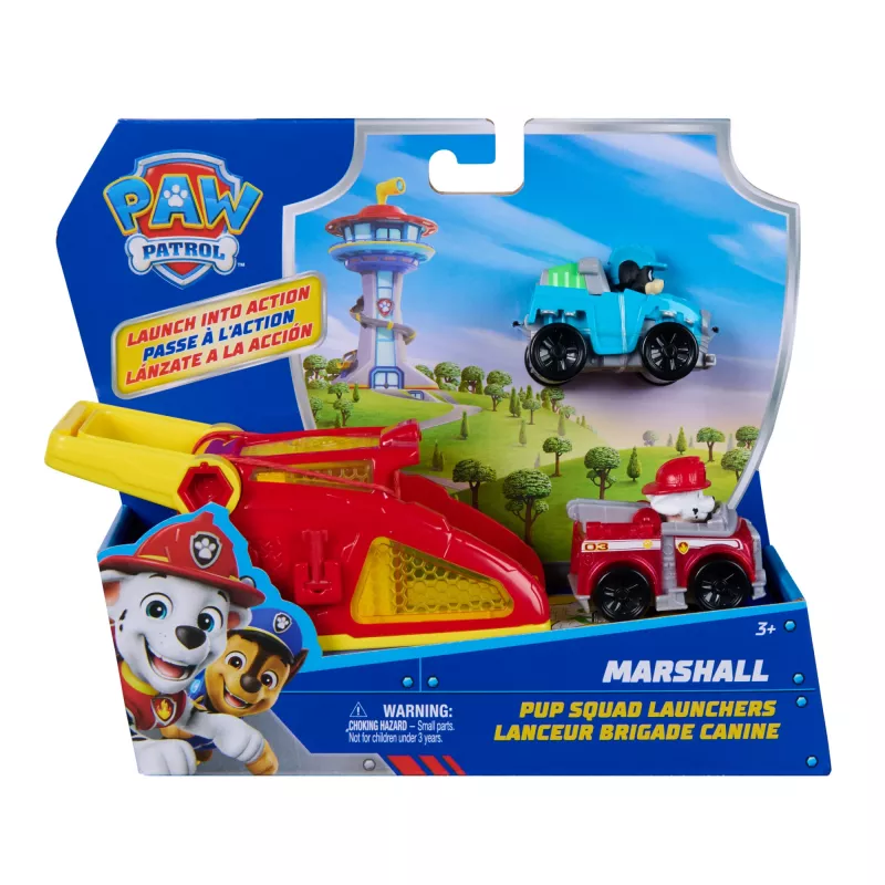 PAW Patrol Marshall Pup Squad odpaľovače s Rexovým vozidlom 2-balík, detská hračka pre chlapcov a dievčatá od 3 rokov