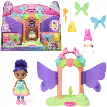 Gabby's Dollhouse Fairylandia, Fairy Magic Reveal herná súprava s funkciou premeny a doplnkami pre domček pre bábiky, detská hračka pre dievčatá & chlapcov od 3 rokov