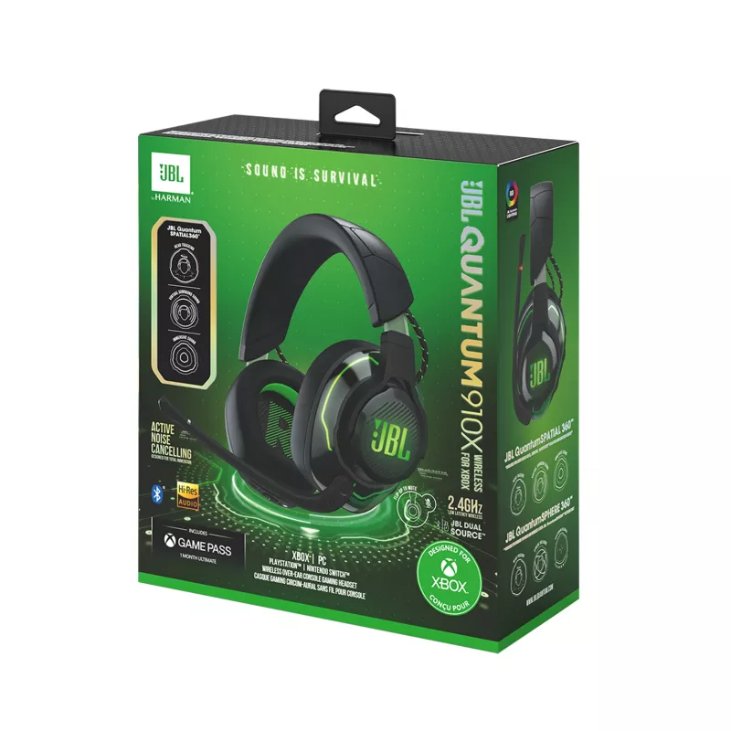 JBL Quantum 910X headset káblové & bezdrôtové cez hlavu gaming USB Type-C Bluetooth čierna, zelená