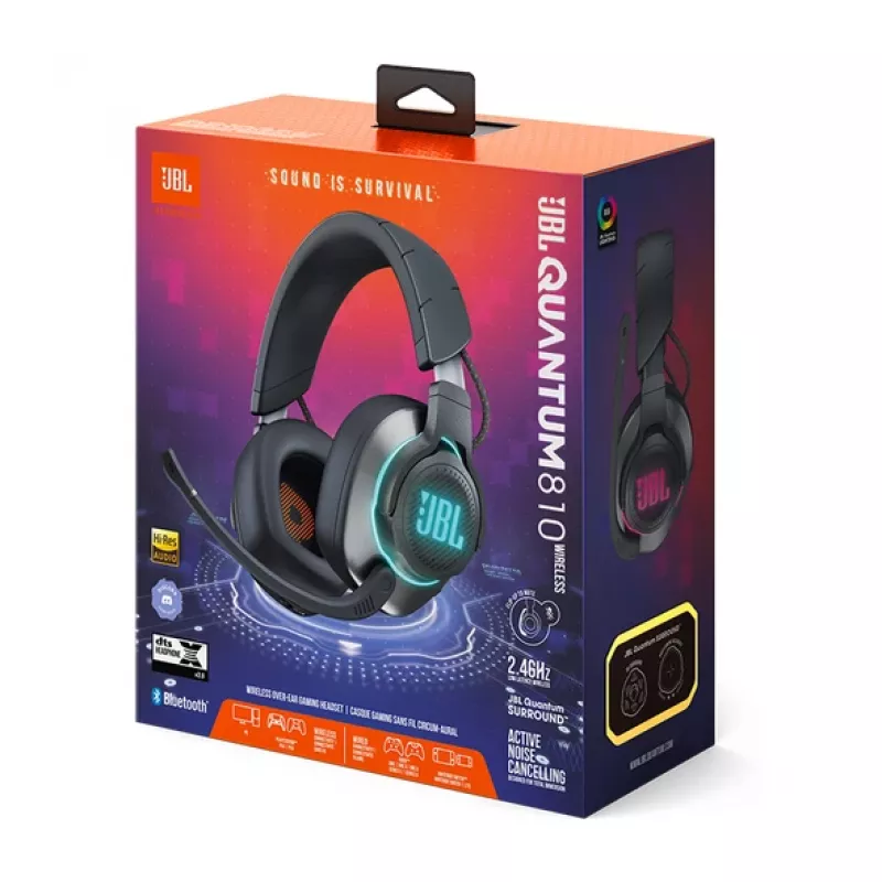 JBL Quantum 810 slúchadlá bezdrôtové cez hlavu gaming USB Type-C Bluetooth čierna