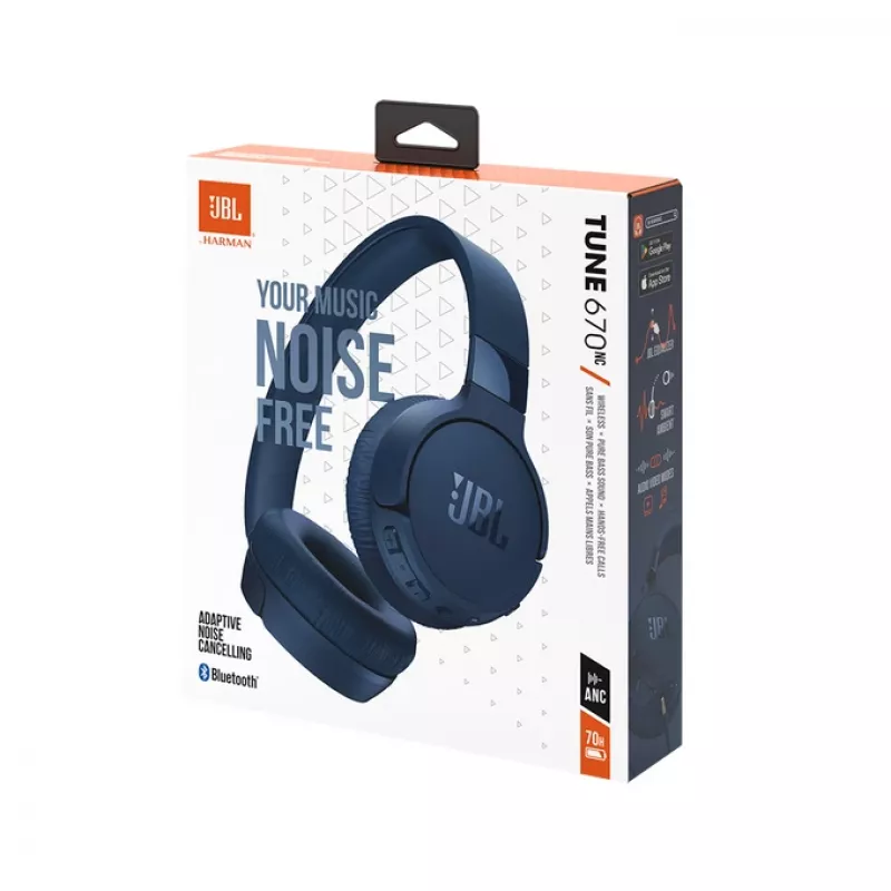 JBL Tune 670 NC Headset káblový a bezdrôtový cez hlavu hovory/hudba USB Type-C Bluetooth modrá