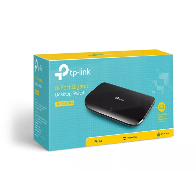 TP-Link 8-portový gigabitový desktop sieťový switch, Unmanaged, Gigabit Ethernet (10/100/1000), možná montáž na stenu