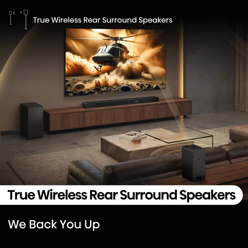 Soundbar Hisense AX5140Q 5.1.4 Dolby Atmos, 600 W RMS, bezdrôtový subwoofer 280 W, čierny